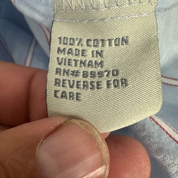 Eighty Eight Men's XL Button-Down Shirt - Blue & Red Stripes Long Sleeve - Picture 7 of 8